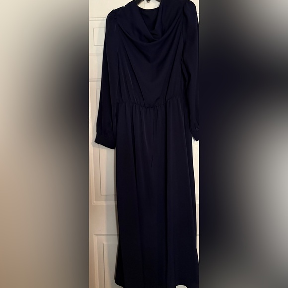 SHEIN Dresses & Skirts - SHEIN Navy Long Sleeve Draped Maxi Dress